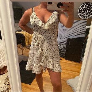 White + black wrap sundress